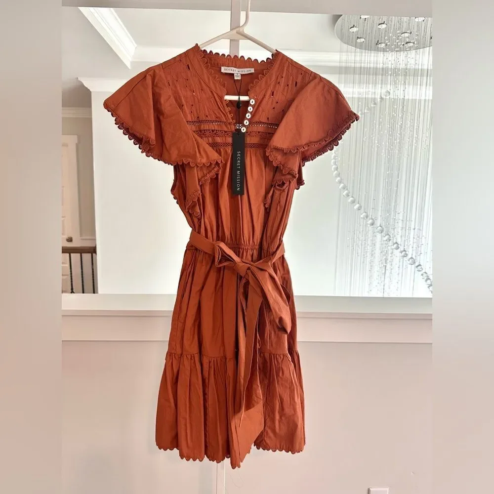Secret mission bartolina dusty orange dress